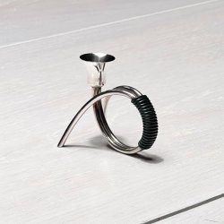 Retro lysestage - C.F. Christiansen, slv med vikling (enkelt, buk) 