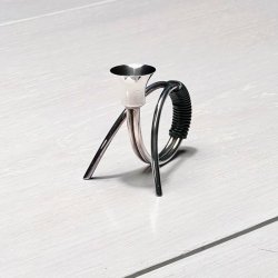 Retro lysestage - C.F. Christiansen, slv med vikling (enkelt, buk) 