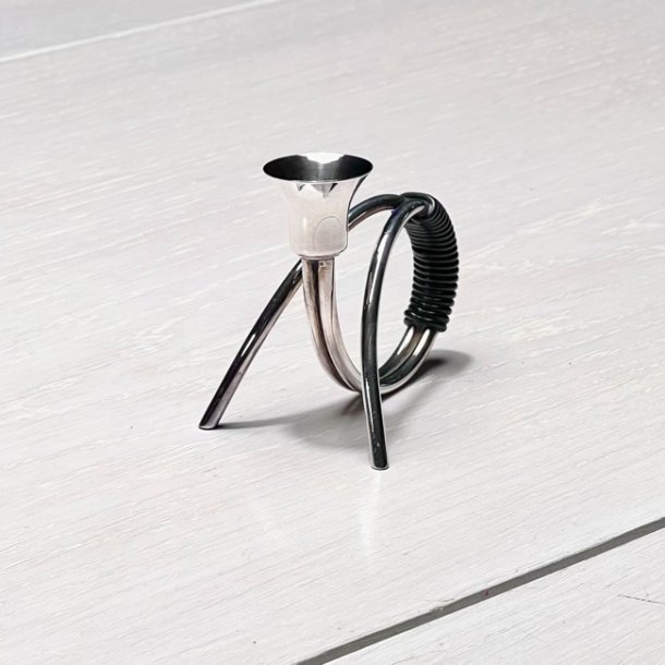 Retro lysestage - C.F. Christiansen, slv med vikling (enkelt, buk) 