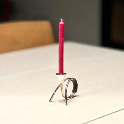 Retro lysestage - C.F. Christiansen, slv med vikling (enkelt, buk) 