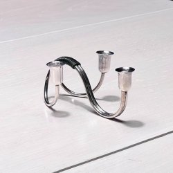 Retro lysestage - C.F. Christiansen, slv med vikling (trippel) 