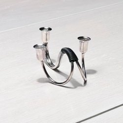 Retro lysestage - C.F. Christiansen, slv med vikling (trippel) 