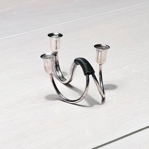 Retro lysestage - C.F. Christiansen, slv med vikling (trippel) 