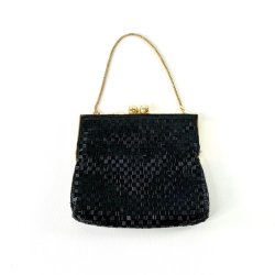 Clutch taske - sorte perler