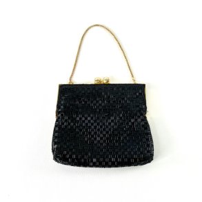 Clutch taske - sorte perler