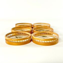 Coasters - glasbrikker m/sommerfugle (s�t a 6 stk)