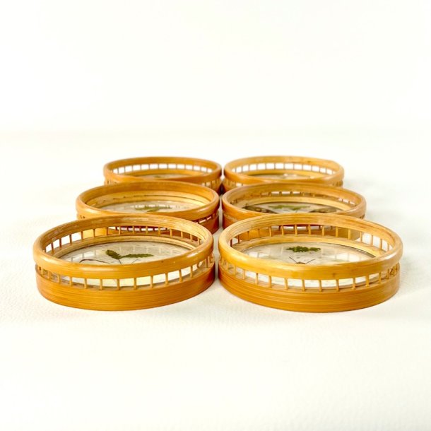 Coasters - glasbrikker m/sommerfugle (s�t a 6 stk)