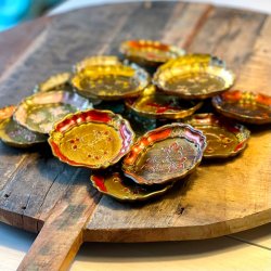 Glasbrik - dekoreret tr