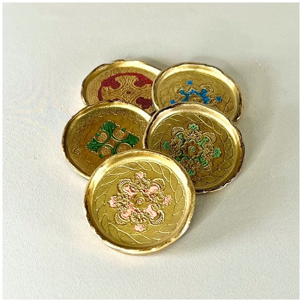 Glasbrik - italiensk, dekoreret tr (st a' 5 stk) 