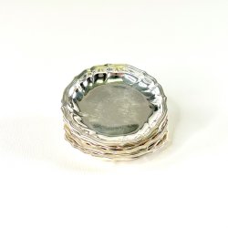 Coasters - glasbrikker i s�lvplet �8 cm (s�t a 6 stk)