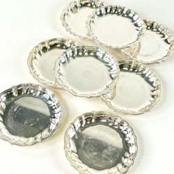 Coasters - glasbrikker i s�lvplet �9,5 cm (s�t a 4 stk)