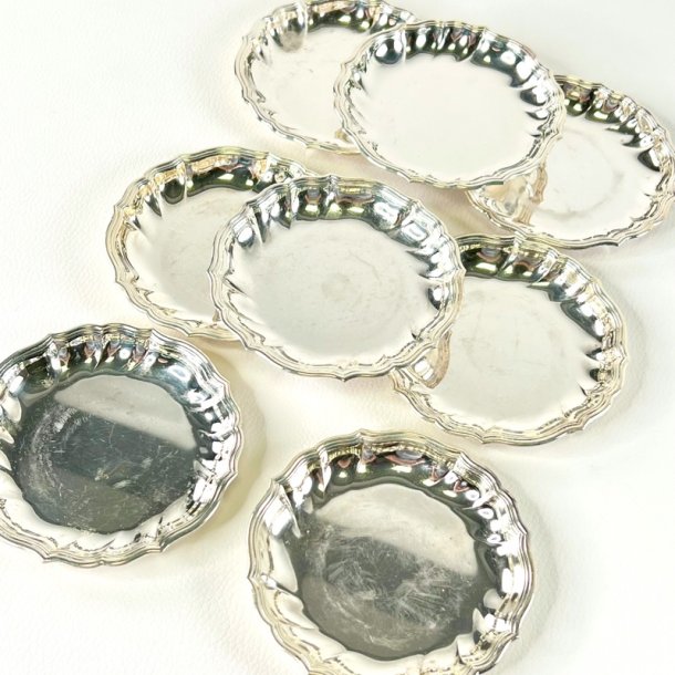 Coasters - glasbrikker i s�lvplet �9,5 cm (s�t a 4 stk)
