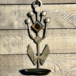 Dantoft vgdekoration - smedejern med gyldent glas