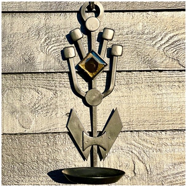 Dantoft vgdekoration - smedejern med gyldent glas