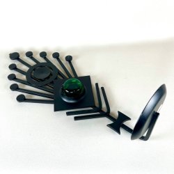 Dantoft vgdekoration - smedejern med grnt glas