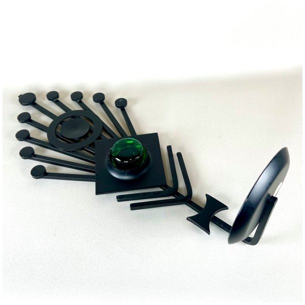 Dantoft vgdekoration - smedejern med grnt glas