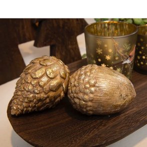 Kogle/agern til pynt - guld