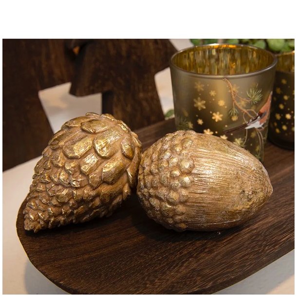 Kogle/agern til pynt - guld