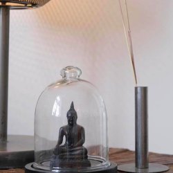 Glasklokke p sort bund