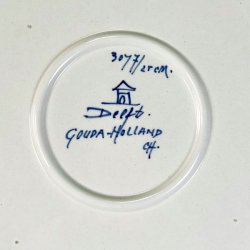 Porcelnsfad - Hollandsk Delft platte, bl