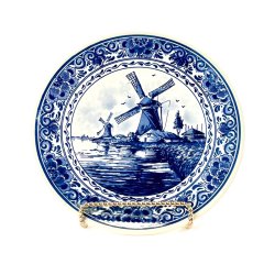 Porcel�nsfad - Hollandsk Delft platte, bl�