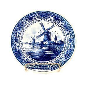 Porcel�nsfad - Hollandsk Delft platte, bl�
