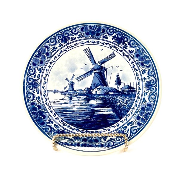 Porcel�nsfad - Hollandsk Delft platte, bl�