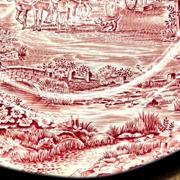 Serveringsfad - Dickens Coaching Days, engelsk Staffordshire porceln 