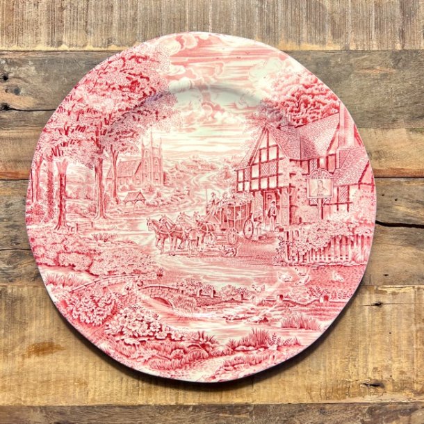 Serveringsfad - Dickens Coaching Days, engelsk Staffordshire porceln 