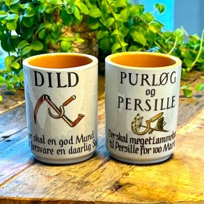 Knabstrup 'ordsprog' krukke til urter