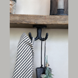 Dobbelt knage - sort metal