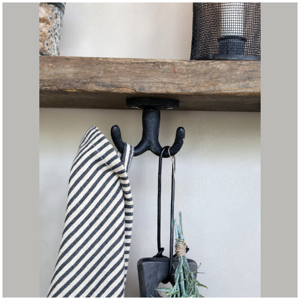 Dobbelt knage - sort metal