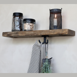 Dobbelt knage - sort metal