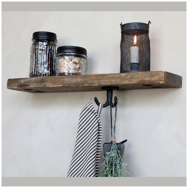 Dobbelt knage - sort metal