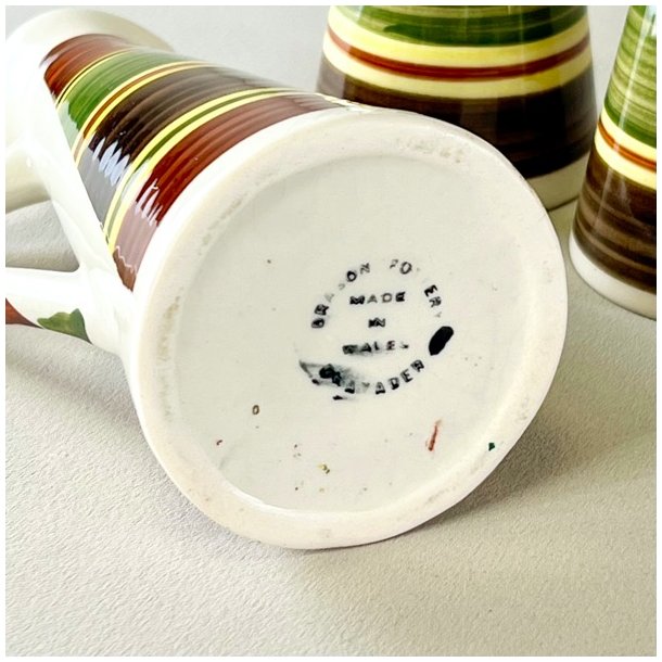 Salt, peber &amp; dressing st - Rhayader, Dragon Pottery 