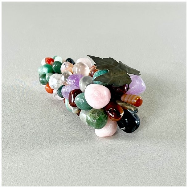 Drueklase - multifarvet halvdelsten 