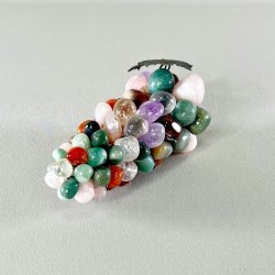 Drueklase - multifarvet halvdelsten 