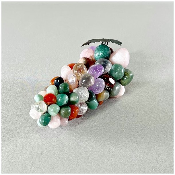 Drueklase - multifarvet halvdelsten 