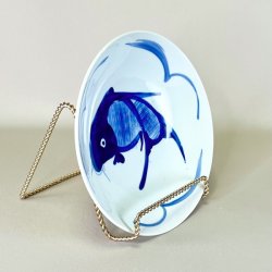 Tallerken - dyb, kinesisk m/bl fisk