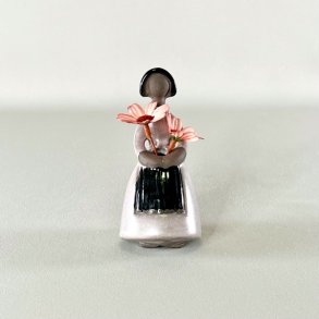 Elsi Bourelius kvindefigur i keramik - lille, lysebrun