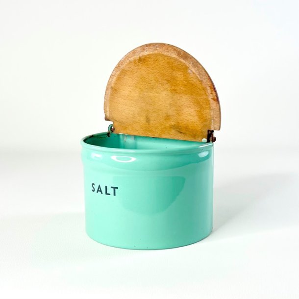 Saltkar med l�g - emalje, mintgr�n fra Glud &amp; Marstrand