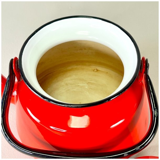 Emalje tepotte - rd fra Glud &amp; Marstrand