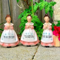 Enesco piger - salt/peber, vintage