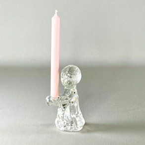 Lysestage - engel i glas