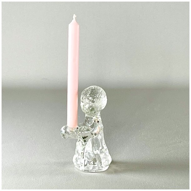 Lysestage - engel i glas