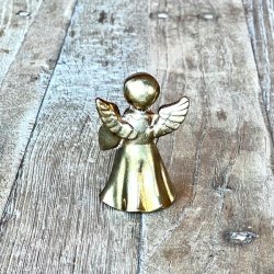 Lysestage - lille engel i messing