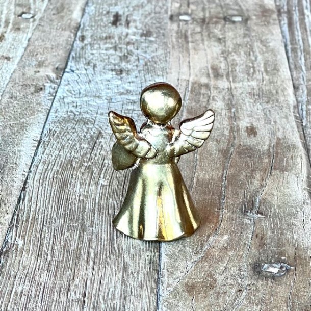Lysestage - lille engel i messing