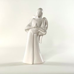 Engel figur - hvid, H25 cm