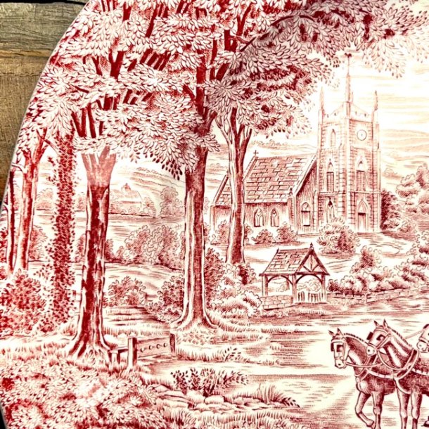 Serveringsfad - Dickens Coaching Days, engelsk Staffordshire porceln 