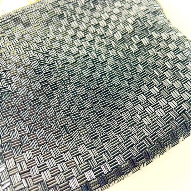Clutch taske - sorte perler